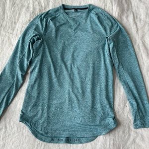Men’s Lululemon Drysense Long-sleeve gym shirt, sz Small, Heather Teal